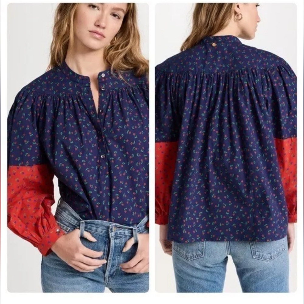 Anthropologie Anik Batik Lorella Poplin Blouse - Size Medium